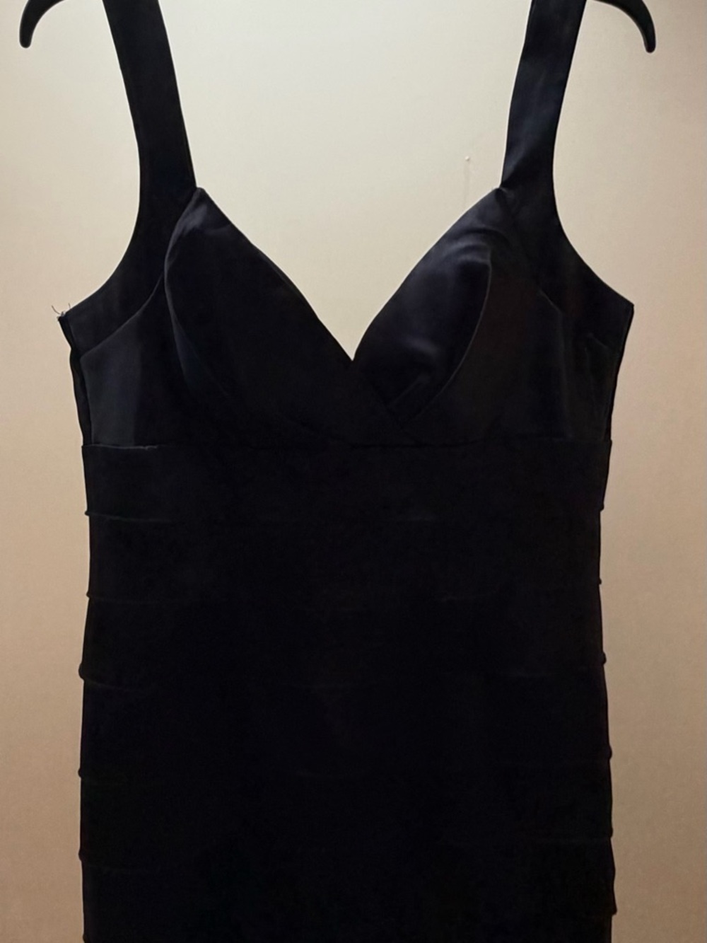 City Triangles Black Satin Mini Dress